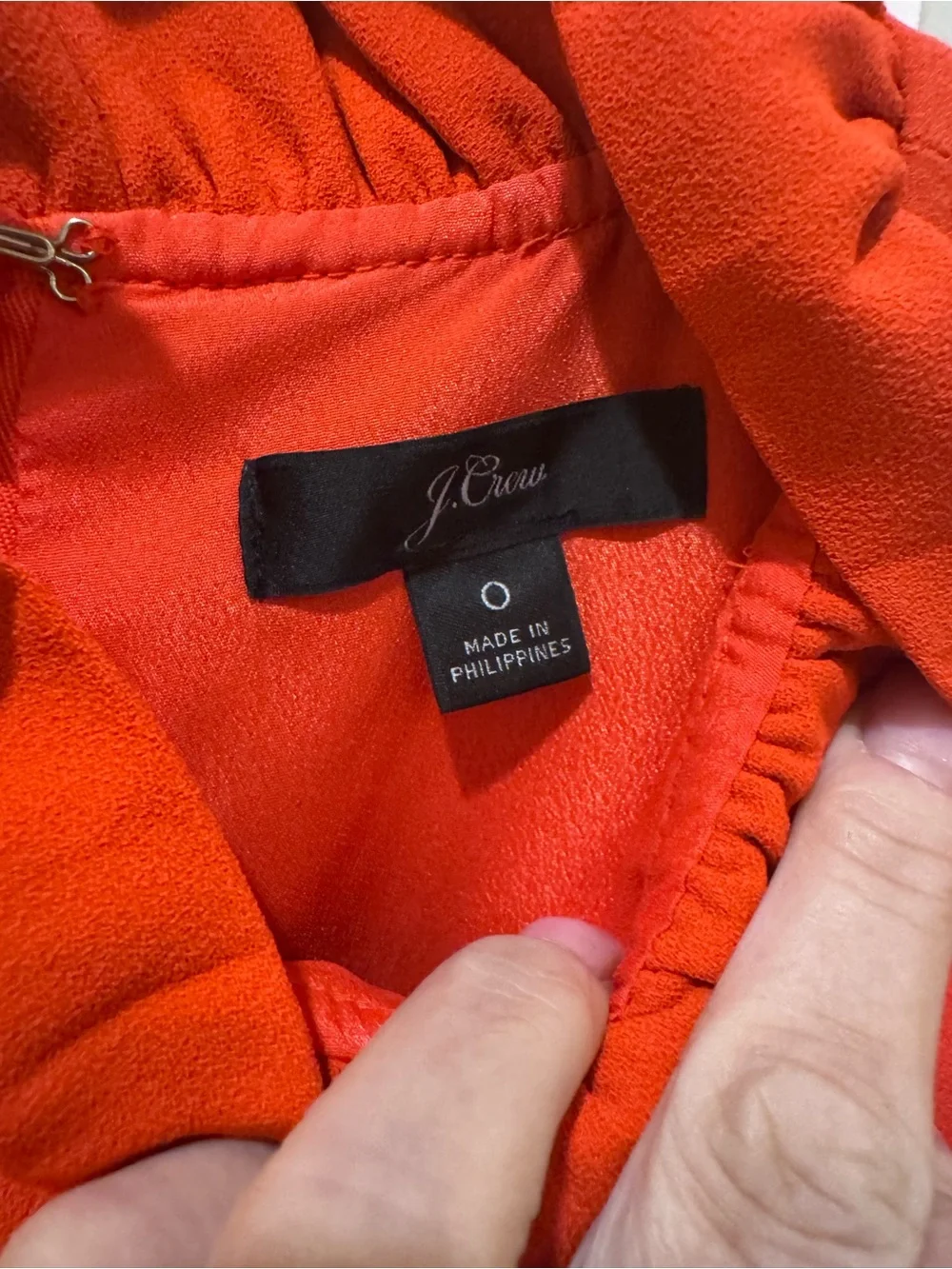 J. Crew Red Ruffle Neck Bell-Sleeve Mini Dress